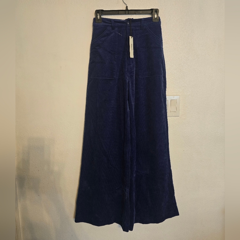 Rolla's Francoise Corduroy Pants In Electric Blue Size 6 - Picture 3 of 14
